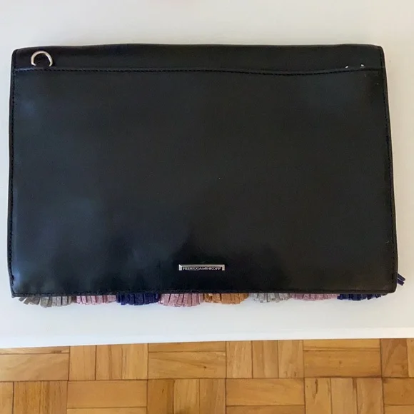 Black Rebecca Minkoff clutch, about 12in long and 7in height. - Picture 2 of 3